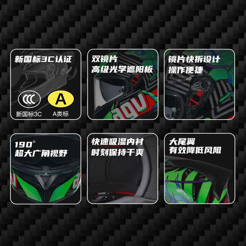 AGV K3个性花色摩托车头盔双镜片全盔四季机车官方旗舰店 - 图2