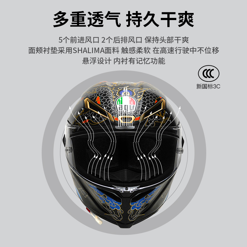 AGV PISTA GPRR龙年兔年限定碳纤维全盔机车头盔官方旗舰店 - 图1