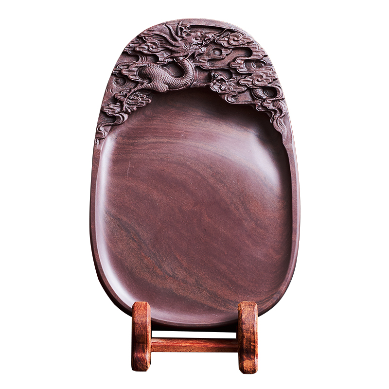 兰斋旗舰店国家非物质文化遗产肇庆端砚砚台《云龙砚》8寸宋坑