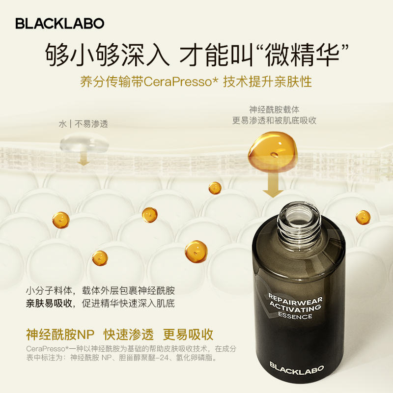 blacklabo黑之序黑蜂肌底液脸部补水紧致维稳面部精华液-图2