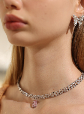 热带凤梨果项链闪钻高级