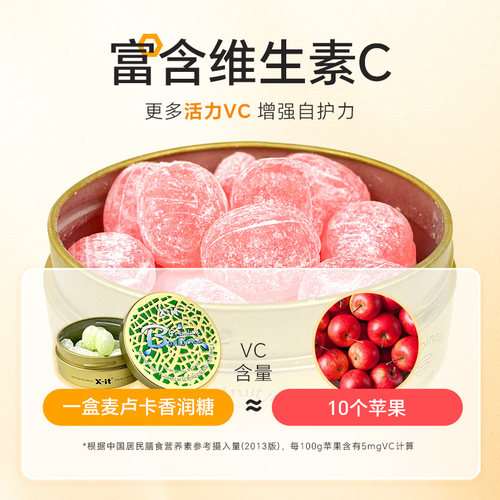 xit水果汁香润糖麦卢卡蜂蜜清新口气浓郁果味含VC草本清润喉糖果-图3