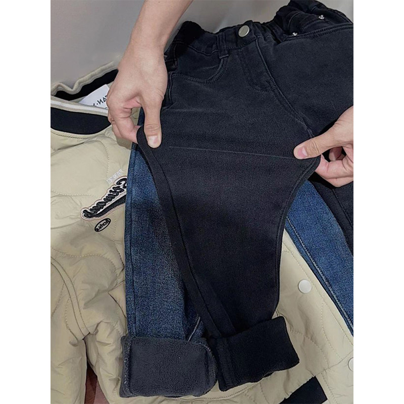 儿童裤子女童裤子2025秋冬新款中大童百搭显瘦加绒烟筒裤直筒单裤,淘宝优惠券,粉丝福利购,淘宝优惠卷