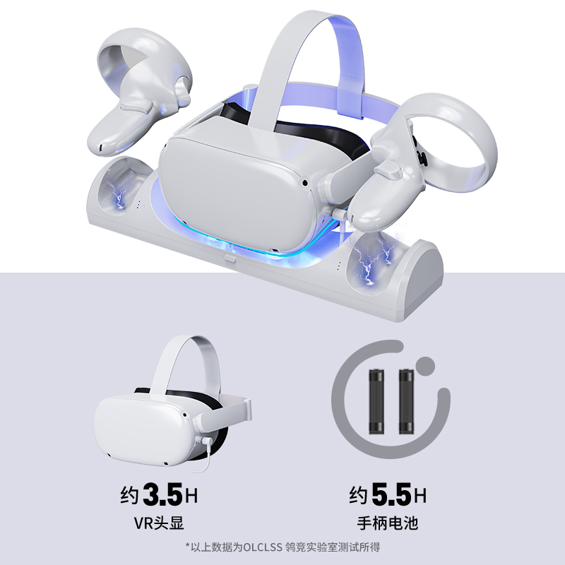 AOLION澳加狮 Oculus quest2 VR眼镜充电支架meta头戴手柄无线磁吸充电底座收纳展示摆放配件 - 图1