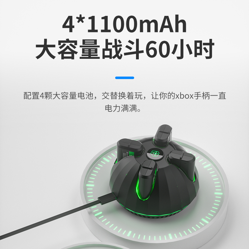 AOLION澳加狮 xbox手柄电池2023Series S/X游戏手柄充电底座套装套组xbox ones手柄充电器-图0