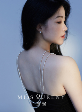 MissQueeny纯银天然珍珠长链