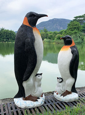 海洋馆玻璃钢动物雕塑仿真企鹅