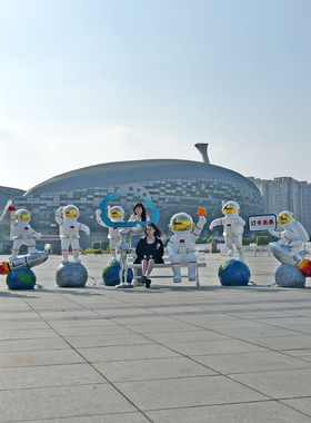 玻璃钢雕塑现代宇航员模型装饰品