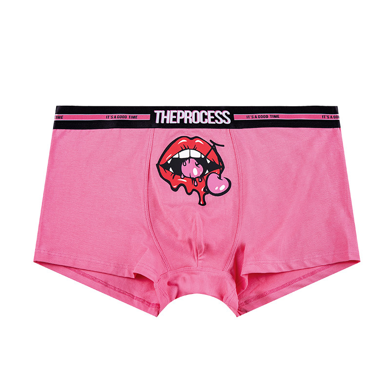 theprocess新款男士粉内裤底裤弹力棉质搞怪卡通短裤头送男友礼物