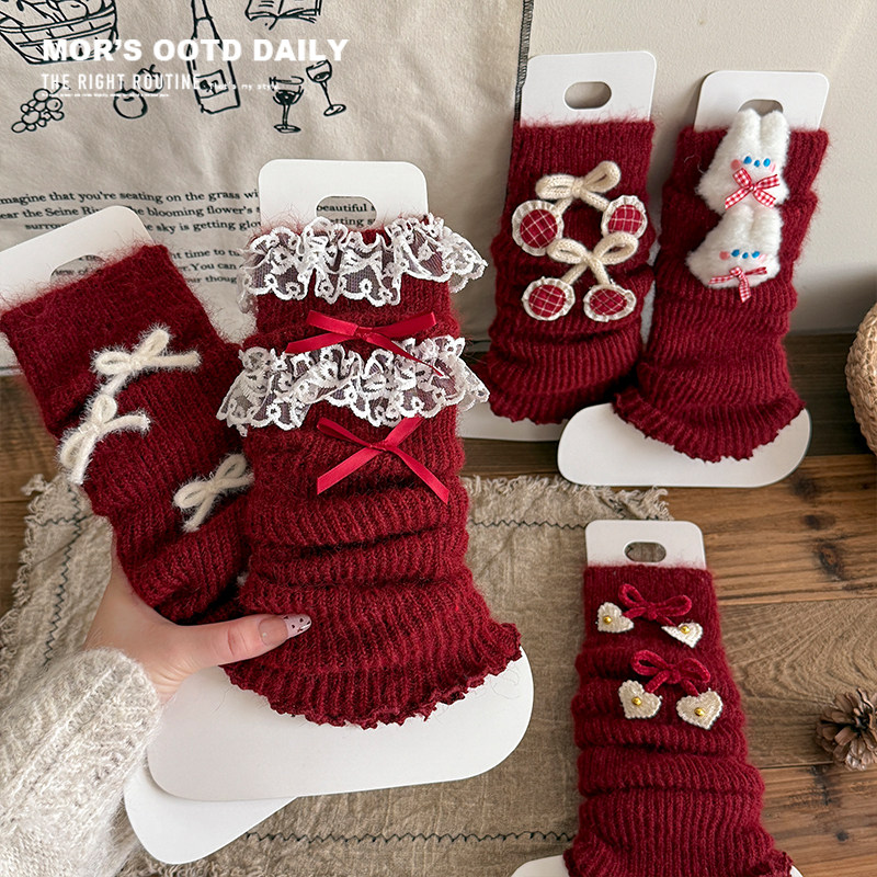 儿童羊毛袜套女童堆堆袜红色保暖长筒袜新年小腿袜马年冬韩版,淘宝优惠券,粉丝福利购,淘宝优惠卷