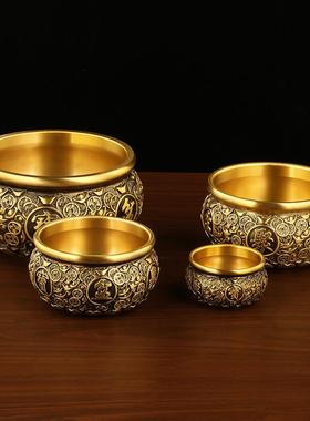 黄铜聚宝盆摆件金钱聚宝盆铜盆铜碗家居摆件店铺开业礼品