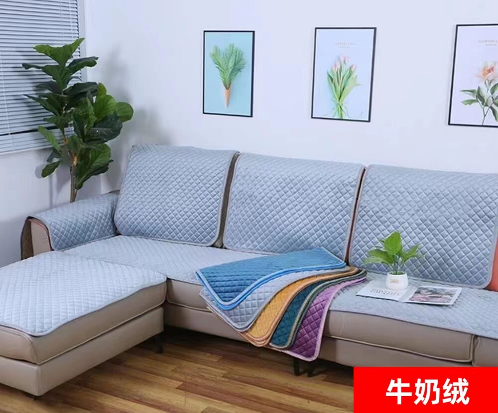 沙发垫冬季防滑加绒四季沙发垫通用加厚简约毛绒坐垫实木坐垫布椅