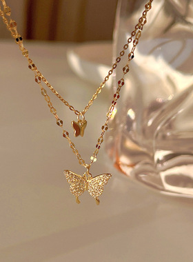 999纯银蝴蝶项链女轻奢生日礼物
