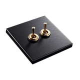 Черный латунный металлический ретро переключатель из нержавеющей стали для отеля, световая панель, легкий роскошный стиль