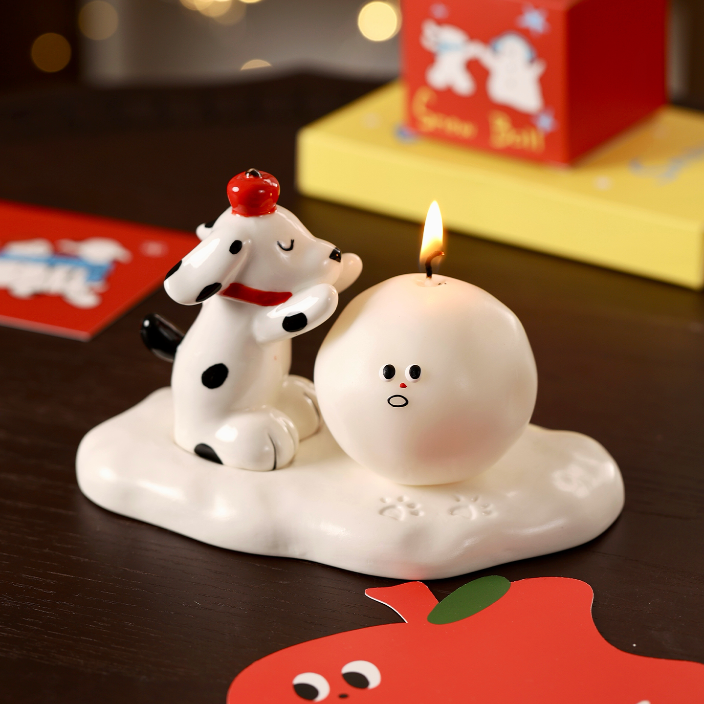 量子猜想小狗堆雪人陶瓷香薰蜡烛礼盒小众生日新年礼物送女生,淘宝优惠券,粉丝福利购,淘宝优惠卷