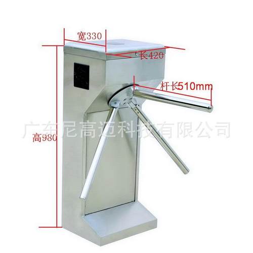 手动机械桥式滚闸机不锈钢三辊闸人行通道摆闸翼闸全高旋转栅门图 - 图3