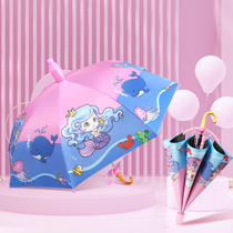 Childrens umbrella elementary school childrens kindergarten long handle with waterproof cover net red and cute male girl baby school umbrella special