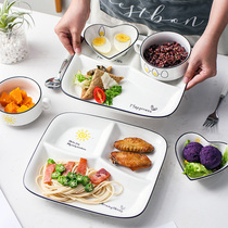 Sub-division Fat Reduction dinner plate Home Home Made Breakfast Cutlery Children Ceramics Compartmentative Weight-loss Quantitative plate Plates Dinner