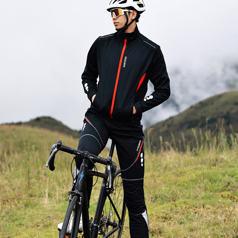 wosawe山地秋冬季抓绒长袖骑行服 wosawe骑行服