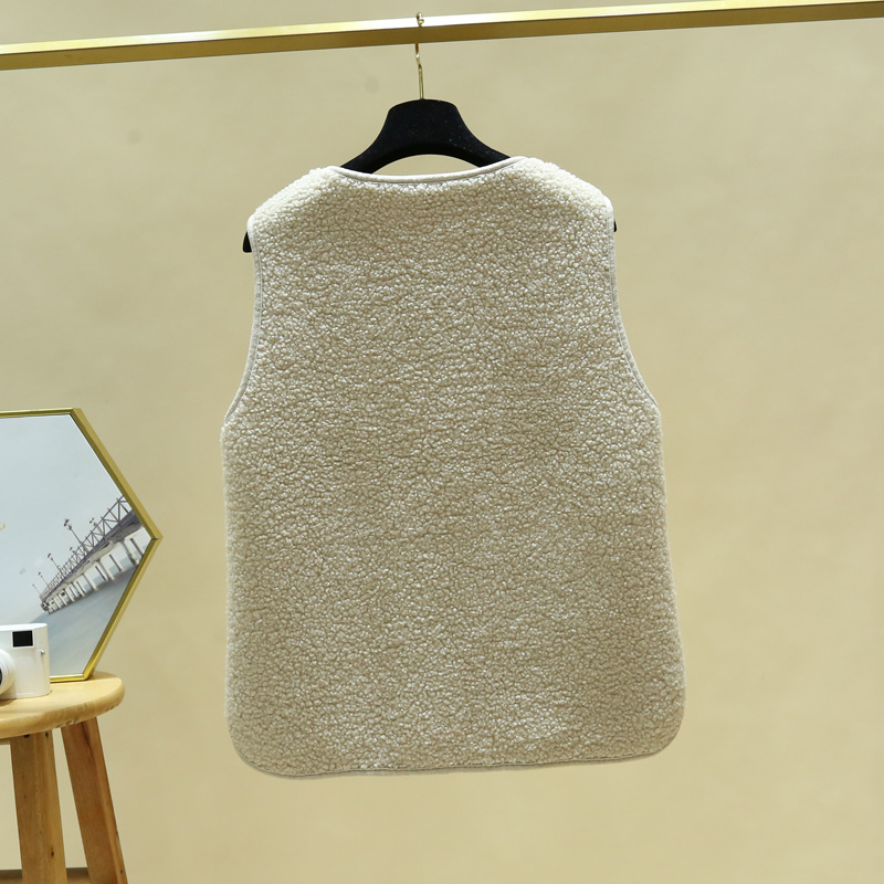 皮毛一体羊羔毛休闲2021秋冬马甲 娅闲索菲马夹