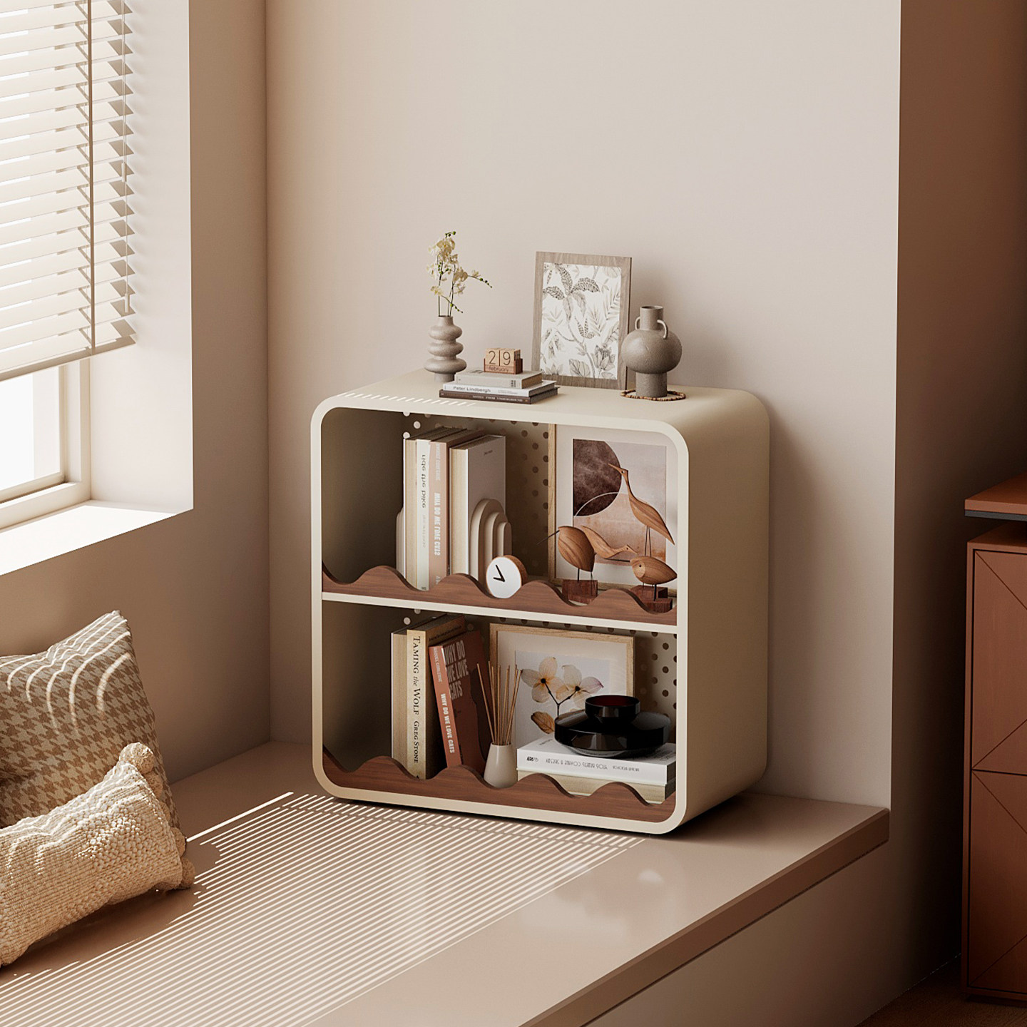 飘窗柜卧室家用多层收纳靠墙一体储物柜防晒落地小型高级感窗台柜,淘宝优惠券,粉丝福利购,淘宝优惠卷