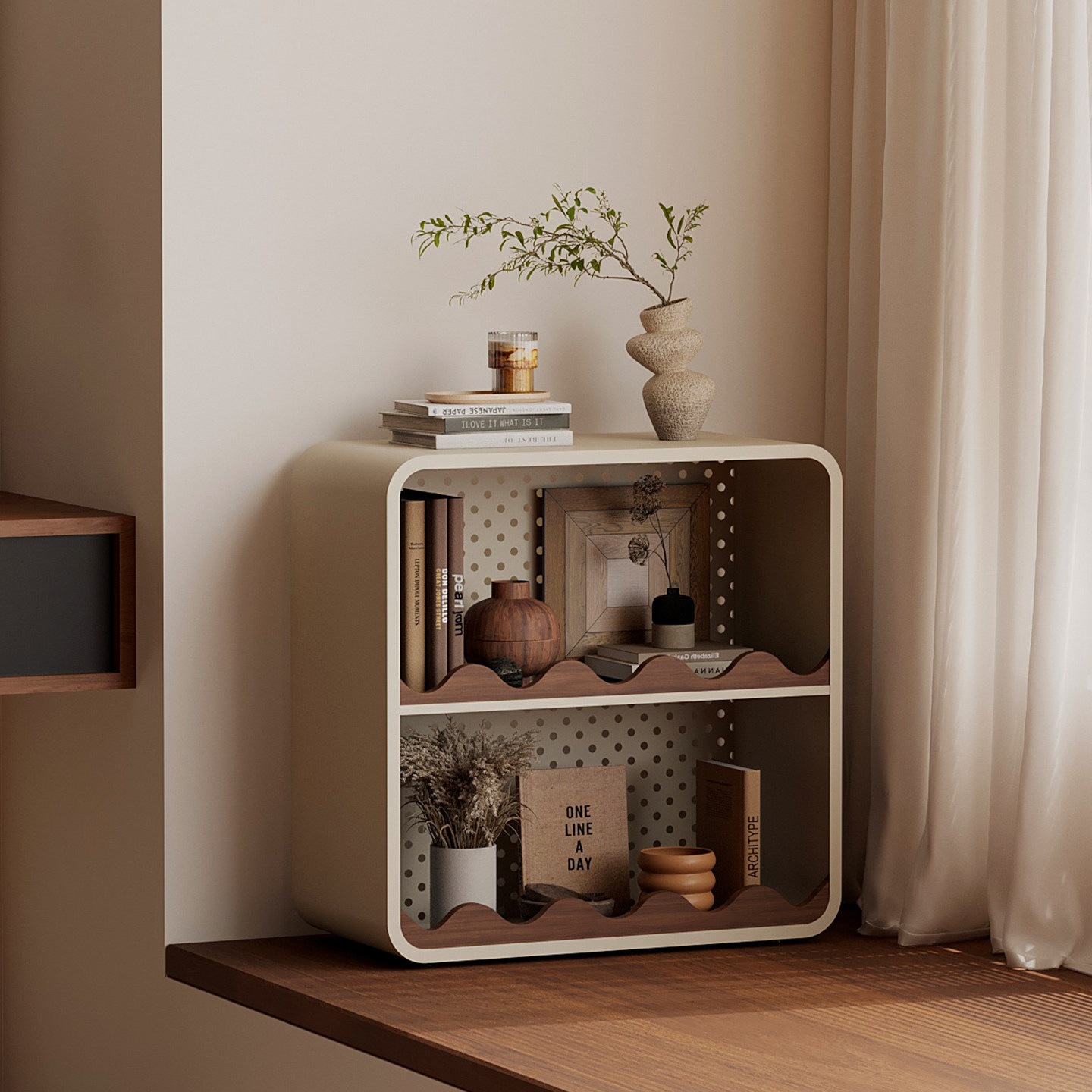 飘窗柜卧室家用多层收纳靠墙一体储物柜防晒落地小型高级感窗台柜,淘宝优惠券,粉丝福利购,淘宝优惠卷