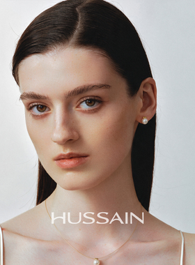 赫生HUSSAIN浮月淡水珍珠耳钉悬浮耳环原创设计纯银高级感耳饰女