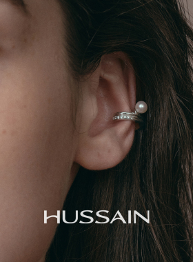 HUSSAIN弦上天然淡水珍珠耳骨夹