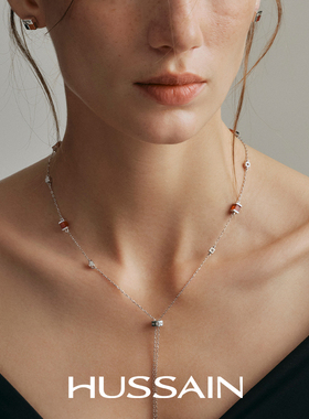 赫生红玛瑙银镀金一链多戴女项链