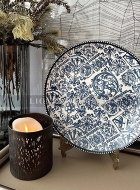 装饰青花瓷盘果盘收纳装饰