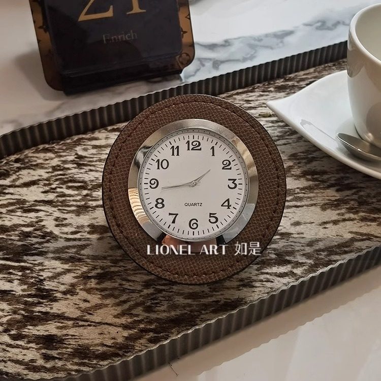 如是艺术钟表创意真皮车载床头书桌高端迷你钟表时钟,淘宝优惠券,粉丝福利购,淘宝优惠卷