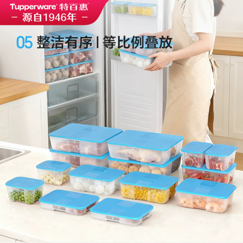 特百惠冷冻饺子盒1.3L食品级冰箱专用不粘连大容量收纳保鲜盒 - 图3