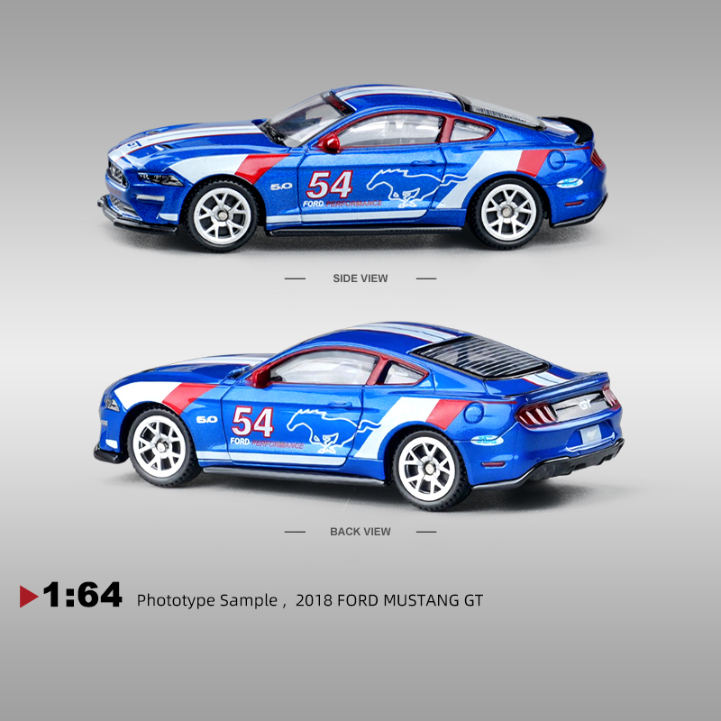 1:64彩珀CCA福特野马2018跑车模型合金小汽车儿童玩具车迷你摆件 - 图0