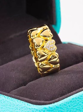 D色莫桑石爱心戒指高级感