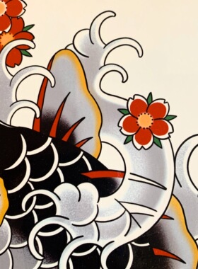 zingtattoo老传统锦鲤日式纹身贴