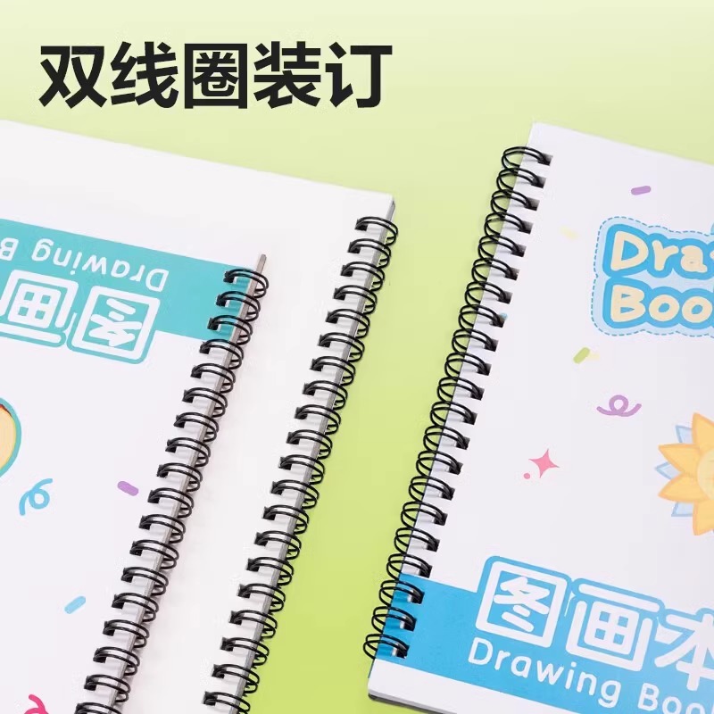 得力小学生画画本加厚图画本a4儿童专用空白线圈画画纸幼儿园绘画本美术本素描本速写涂鸦本水彩手绘本不透色