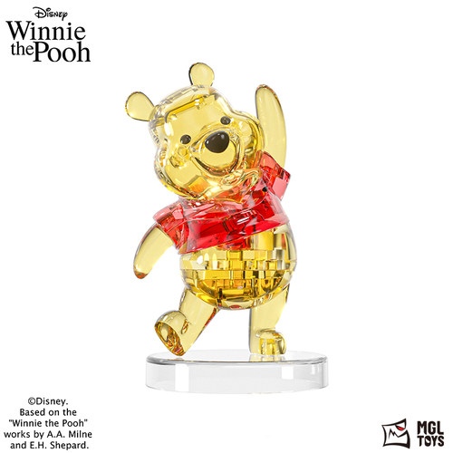 迪士尼小熊维尼水晶积木益智拼装玩具跳跳虎小猪摆件女孩玩偶礼物 - 图0