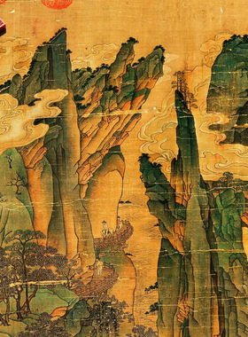 唐李昭道明皇幸蜀图名家国画真迹