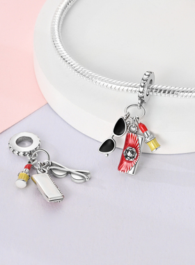 2025原创设计墨镜手拿包口红吊饰DIY珠子潘家风格跨境电商