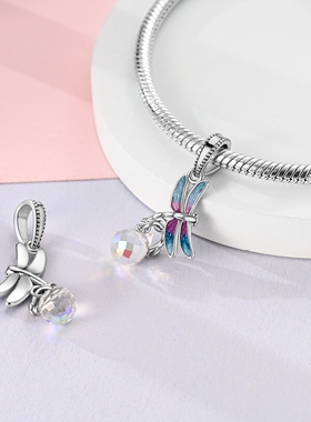 爆款热销珠子原创diy串珠昆虫蝴蝶系列铜镀银配饰手链配件