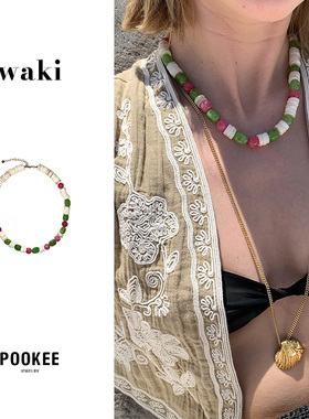 waki草莓芭菲项链原创