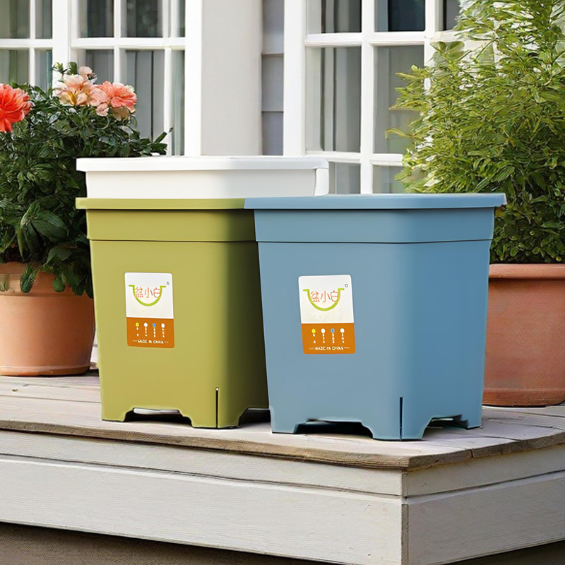 新款加厚树脂花盆塑料高档正方形透气控根大口径加仑绣球月季花盆,淘宝优惠券,粉丝福利购,淘宝优惠卷