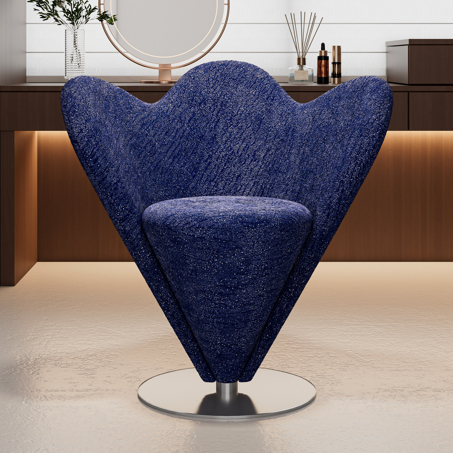 化妆椅轻奢高级感可旋转梳妆凳女生卧室梳妆台凳子设计师沙发椅子,淘宝优惠券,粉丝福利购,淘宝优惠卷