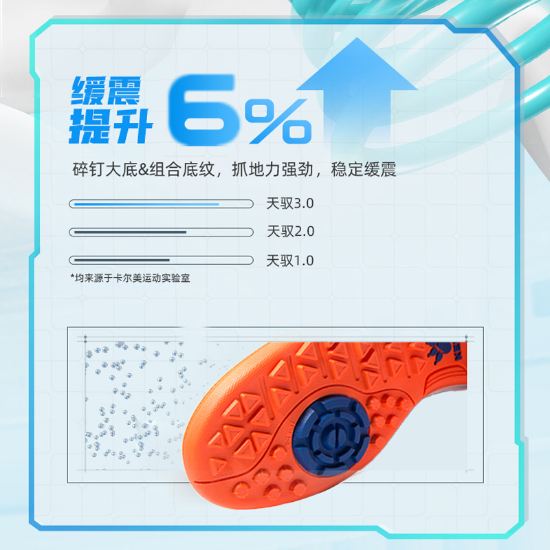 kemle kids卡尔美儿童足球鞋男女童碎钉网面透气学生运动训练体考 - 图2