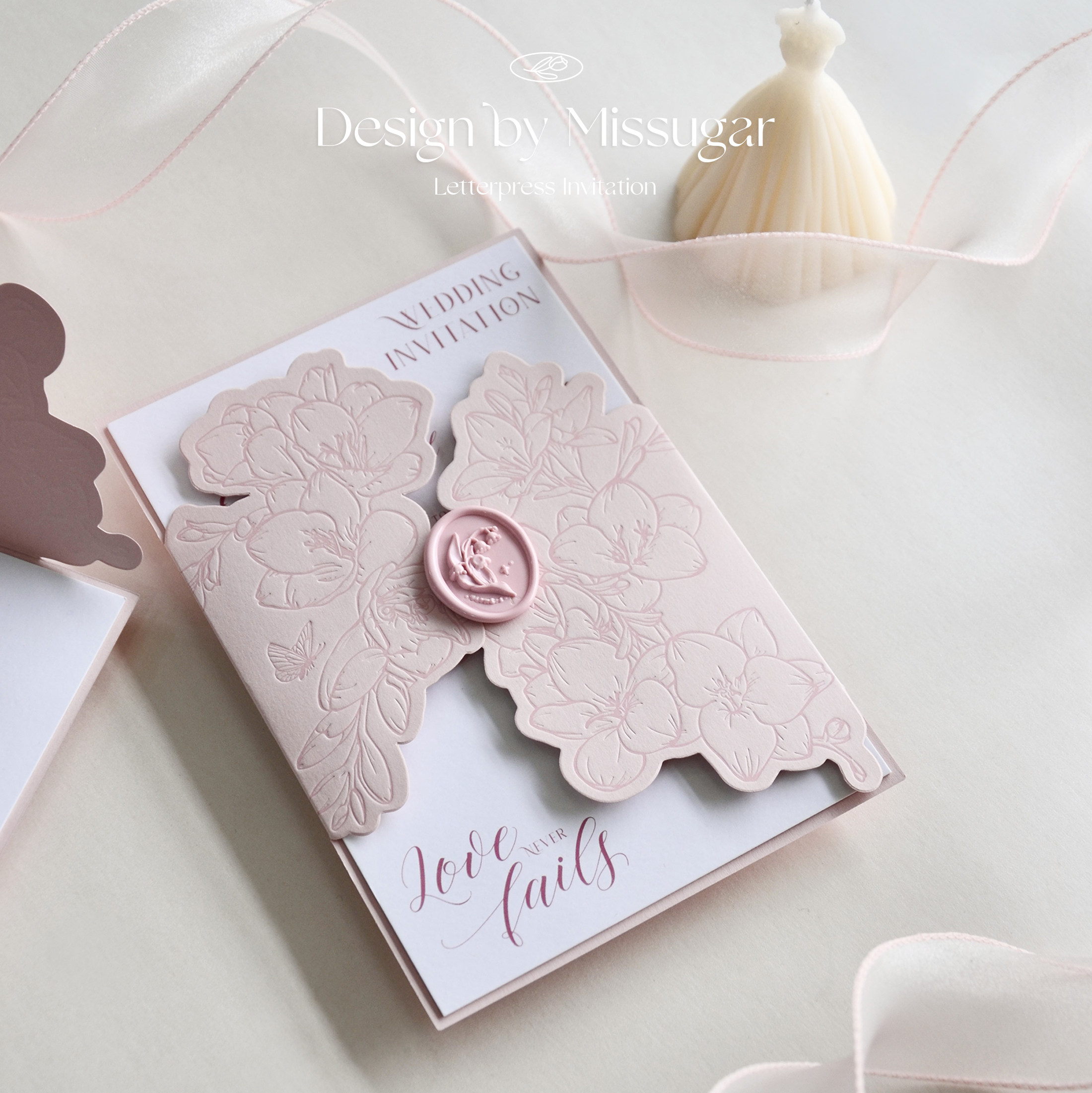 粉色法式邀请函定制请柬letterpress凸版请帖活版印刷婚礼喜帖,淘宝优惠券,粉丝福利购,淘宝优惠卷