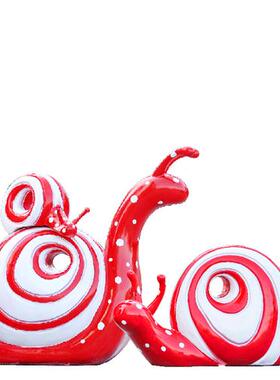 大型网红发光蜗牛玻璃钢雕塑户外园林景观抽象动物小区装饰品摆件