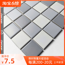 black and white grey ceramic mosaic magnetic brick kitchen bar anti-slip grey floor tile bathroom make-up room background wall Nordic