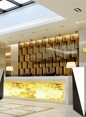 厂家直供黑白双色大理石柱方形会所酒店样板房摆件装饰品落地摆件