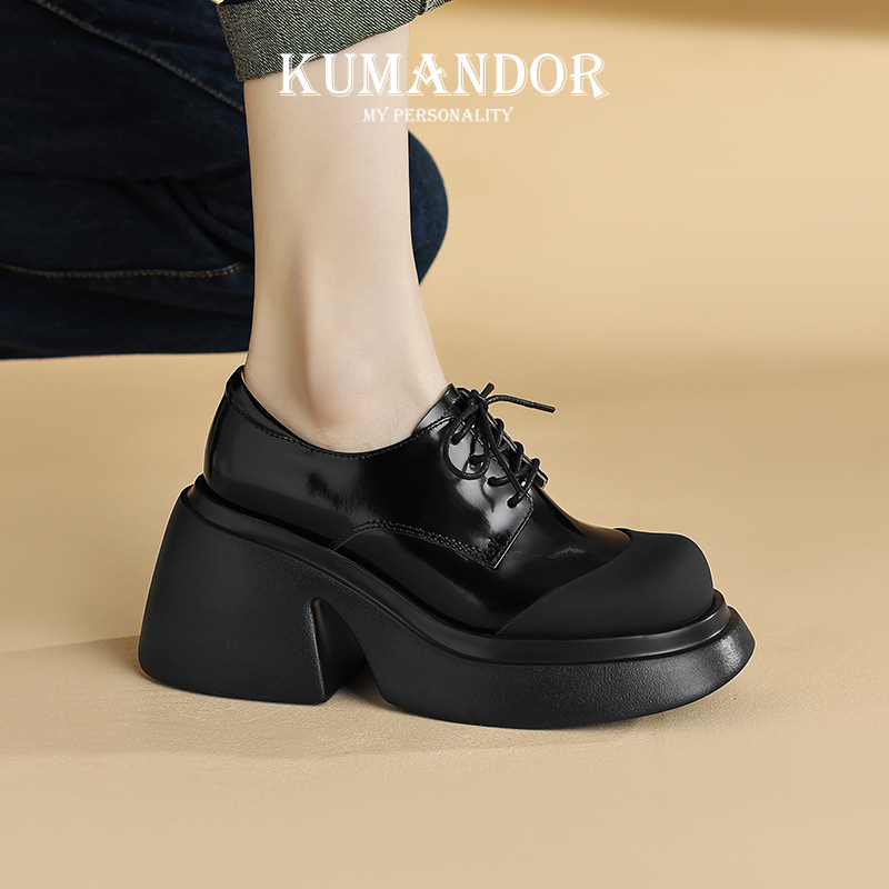 【回归至简】KMD KUMANDOR 真皮厚底单鞋女简约松糕底小个子女鞋