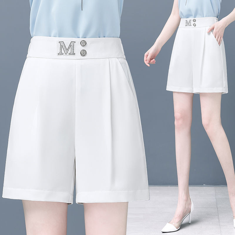 清仓捡漏~夏季薄款冰丝西装短裤女妈妈装高腰直筒宽松a字五分裤子,淘宝优惠券,粉丝福利购,淘宝优惠卷